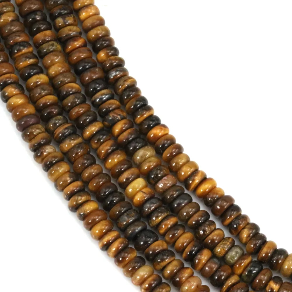 Occhio di tigre rotondo - Heishi - 2x4mm x 39cm