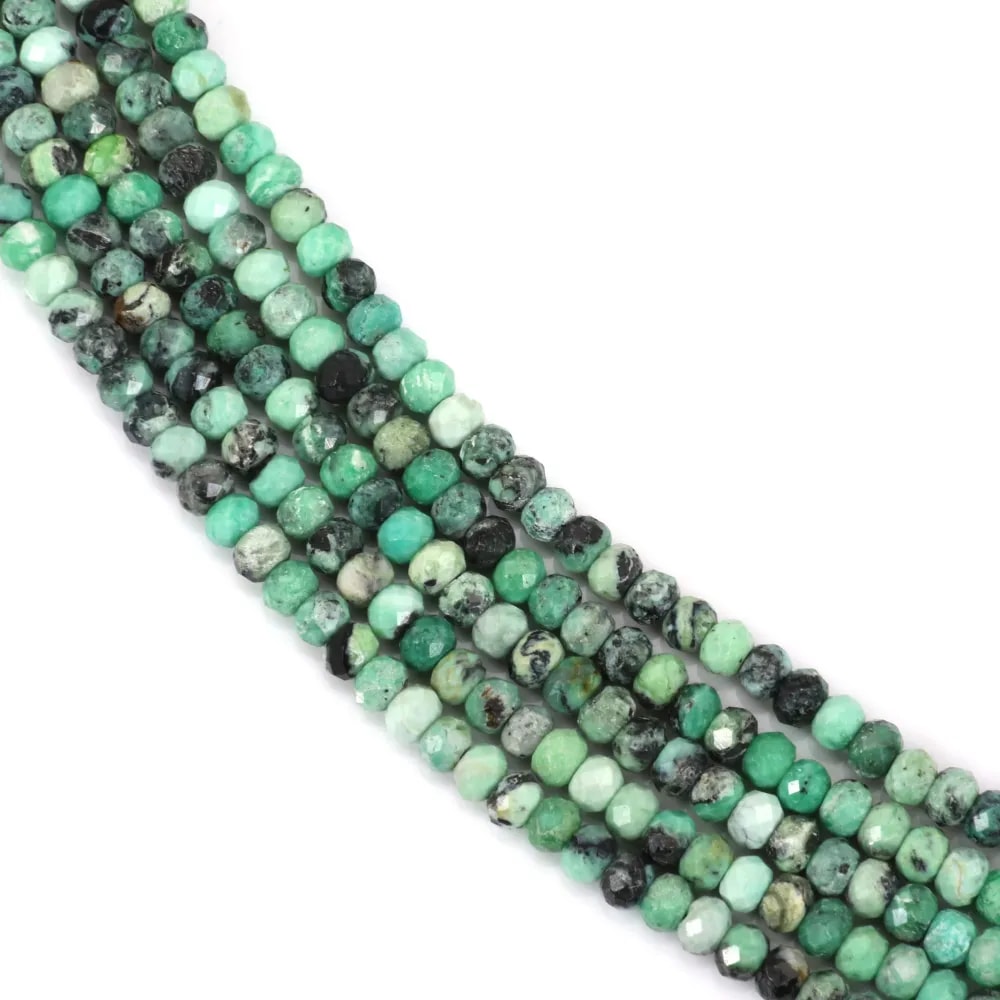 Variscite rondelle facetté 3x4mm x 39cm