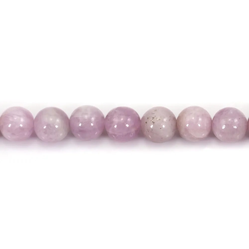 Kunzite de couleur violette, de forme ronde, 8mm x 39cm