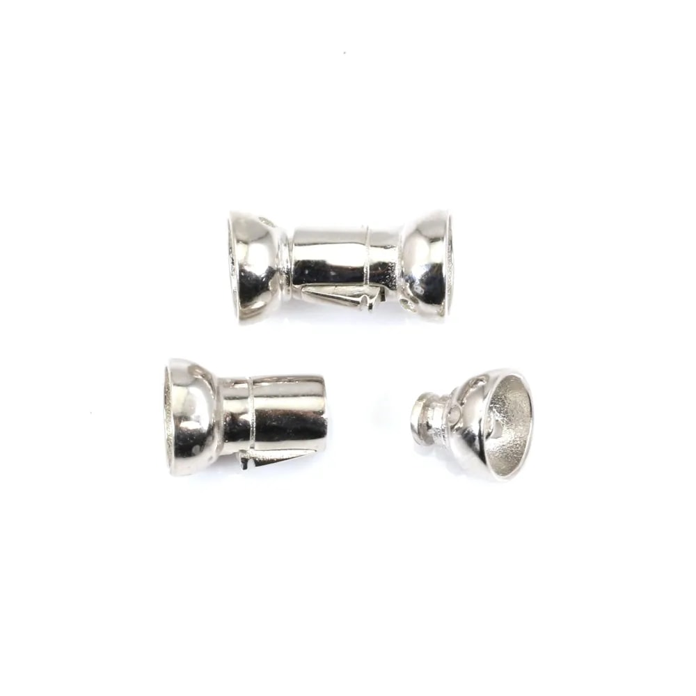Clasp to clip tube 8x14mm - Rhodium-plated 925 Silver x 1pc