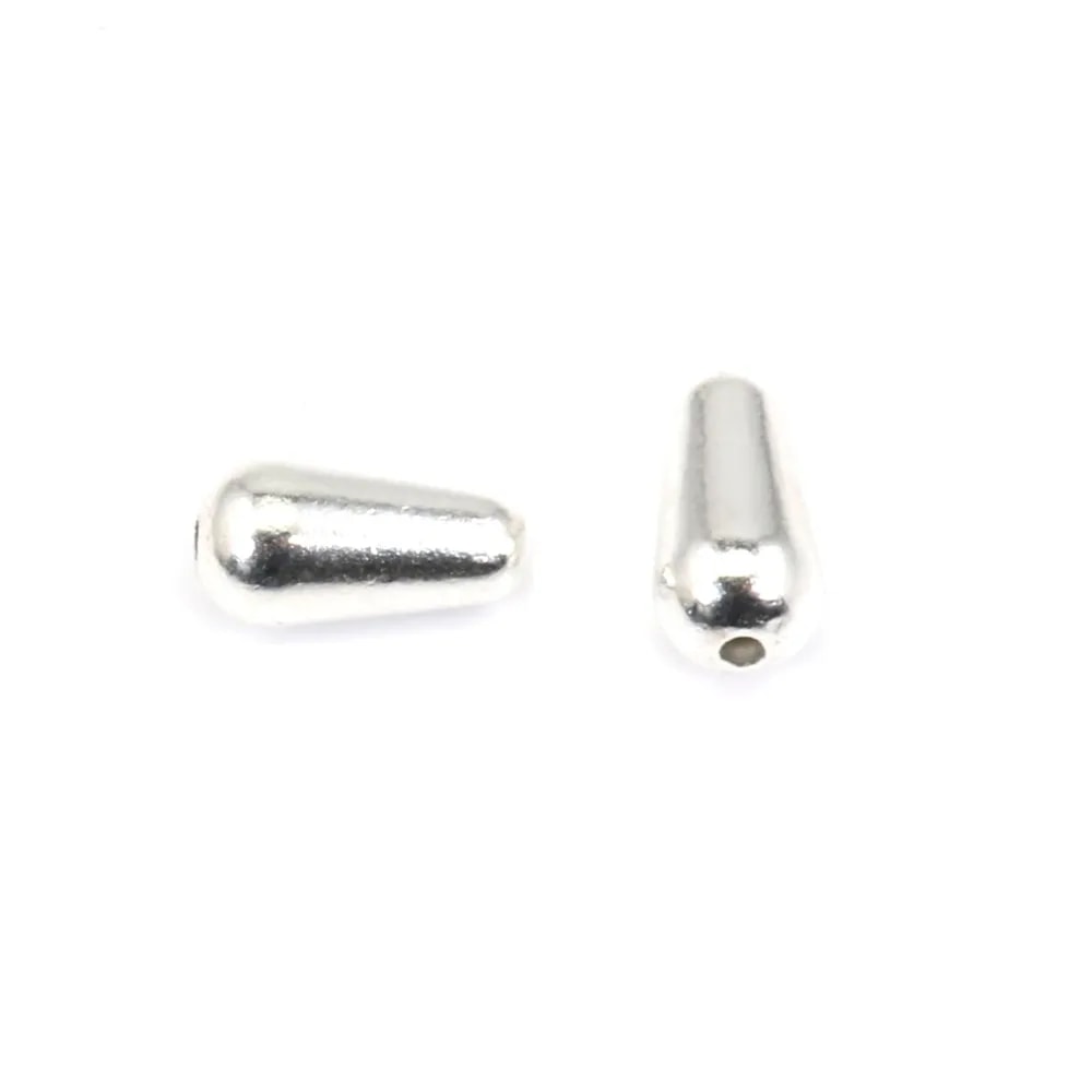 Drop bead 5x10mm - Sterling Silver x 2pcs