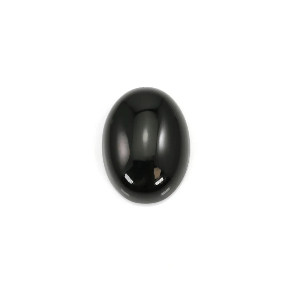 Cabujón de ágata negra ovalada 4x6mm x 4 unidades.