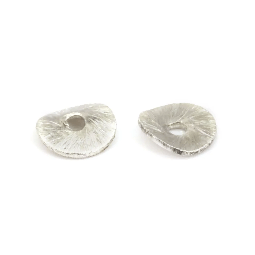 Textured round disc 6mm - 925 Silver x 4pcs