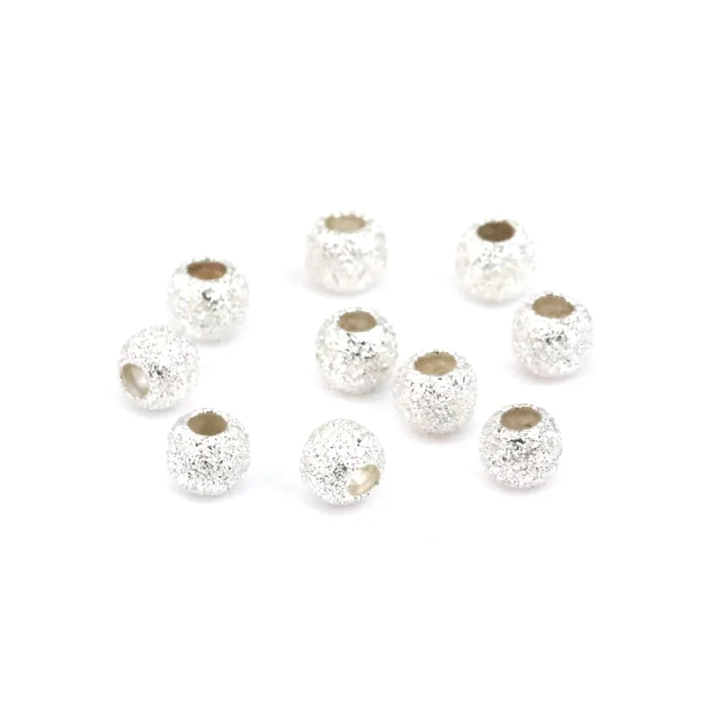 Perle rotonde diamantata 3mm - Argento 925 x 20 pezzi