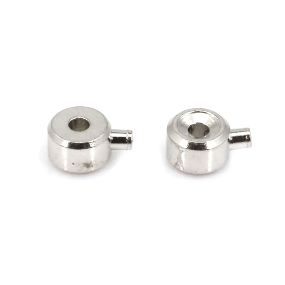 Runde Quetschperle 3mm - Rhodiniertes 925er Silber x 2 Stücke