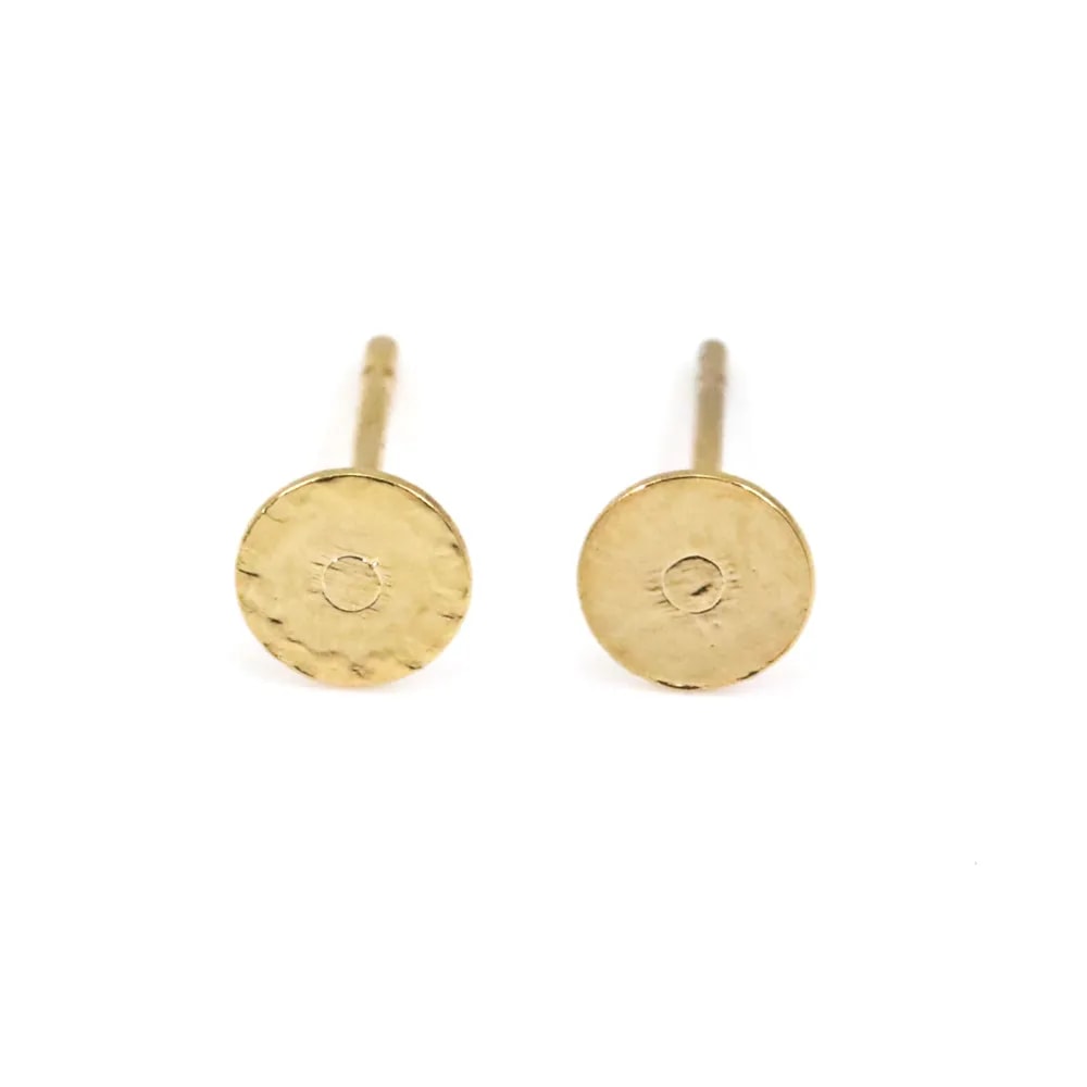 Ohrringstift Cabochon-Fassung rund 5mm - Gold x 4 Stück