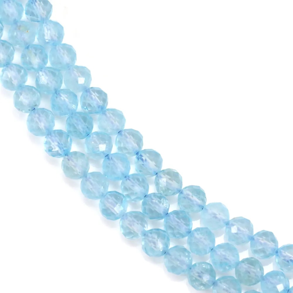 Topazio riscaldato rotondo sfaccettato 6mm x 38cm