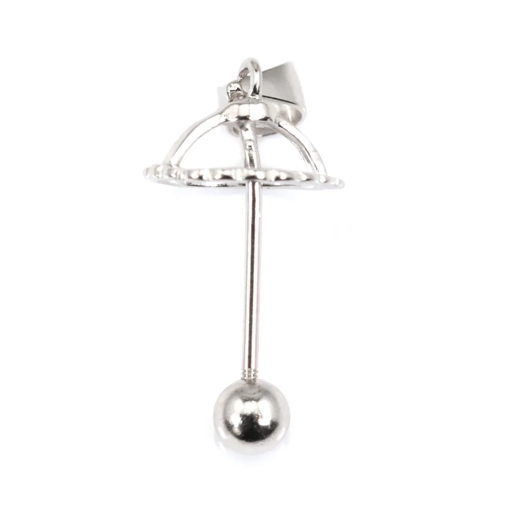 Asola corona per perla completamente forata (12mm) - 26mm - Argento 925 rodio x 1pz