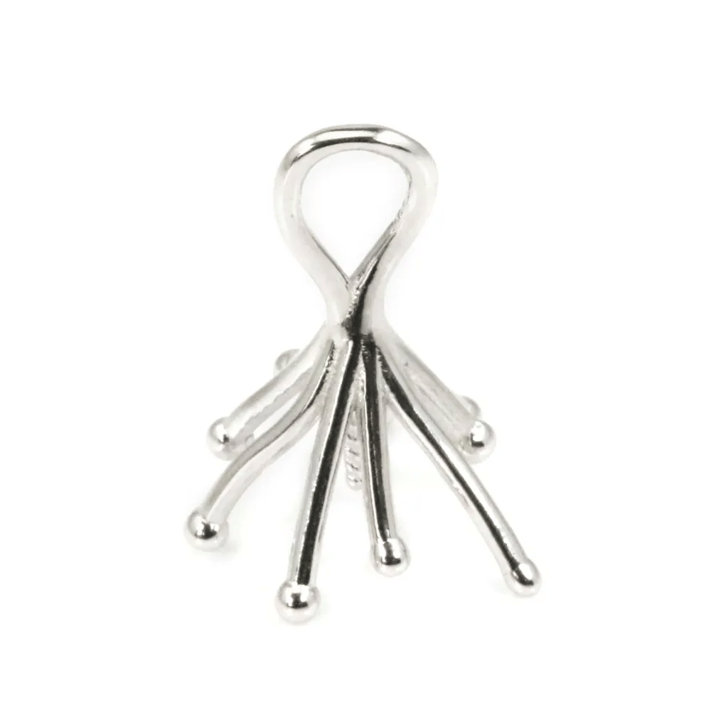 Bélière griffe pour perle semi percée 20mm - Argent 925 rhodié x 1pc