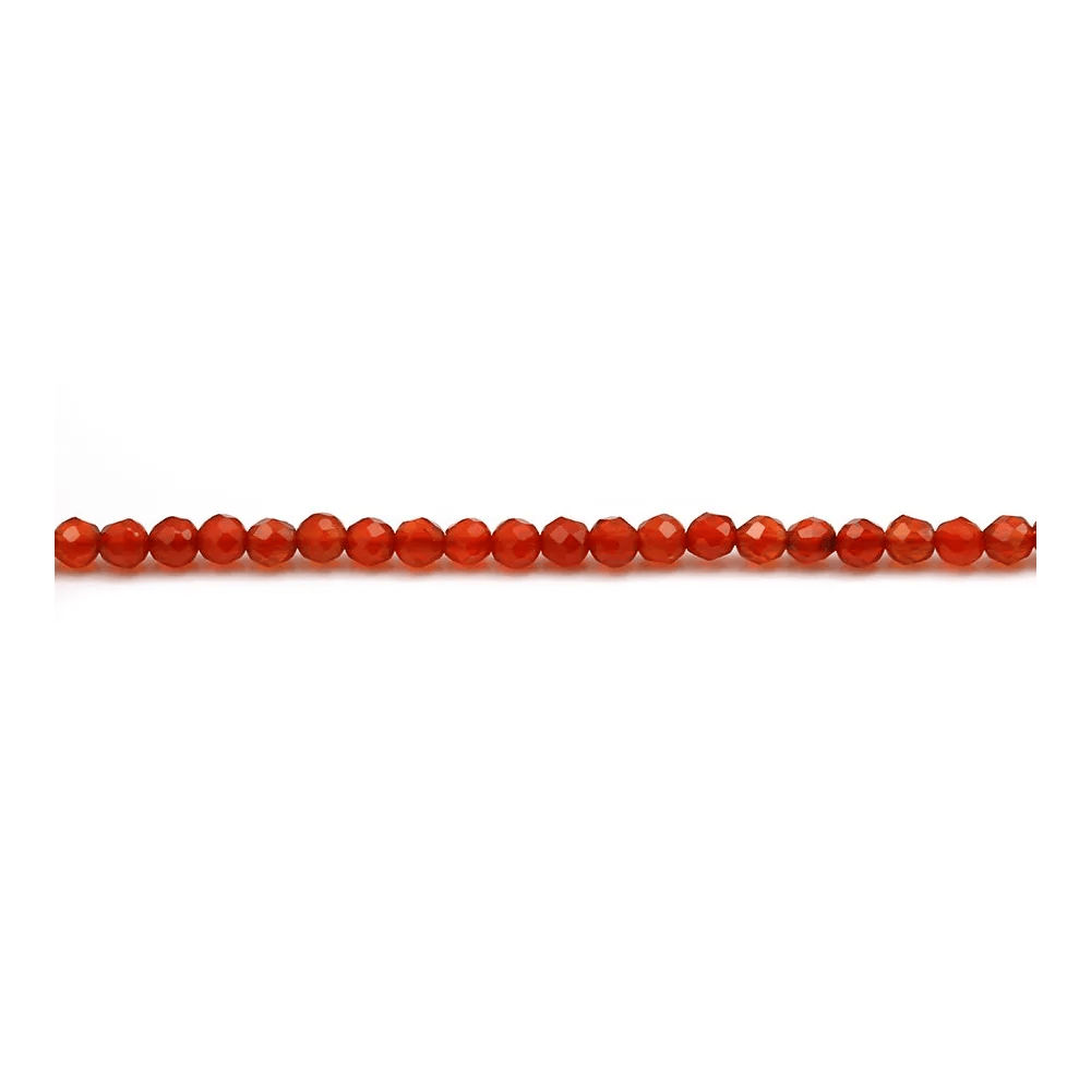 Cornalina redonda facetada 2mm x 40cm