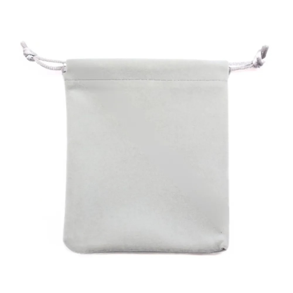 Light gray velvet pouch, 10x12cm x 1pc
