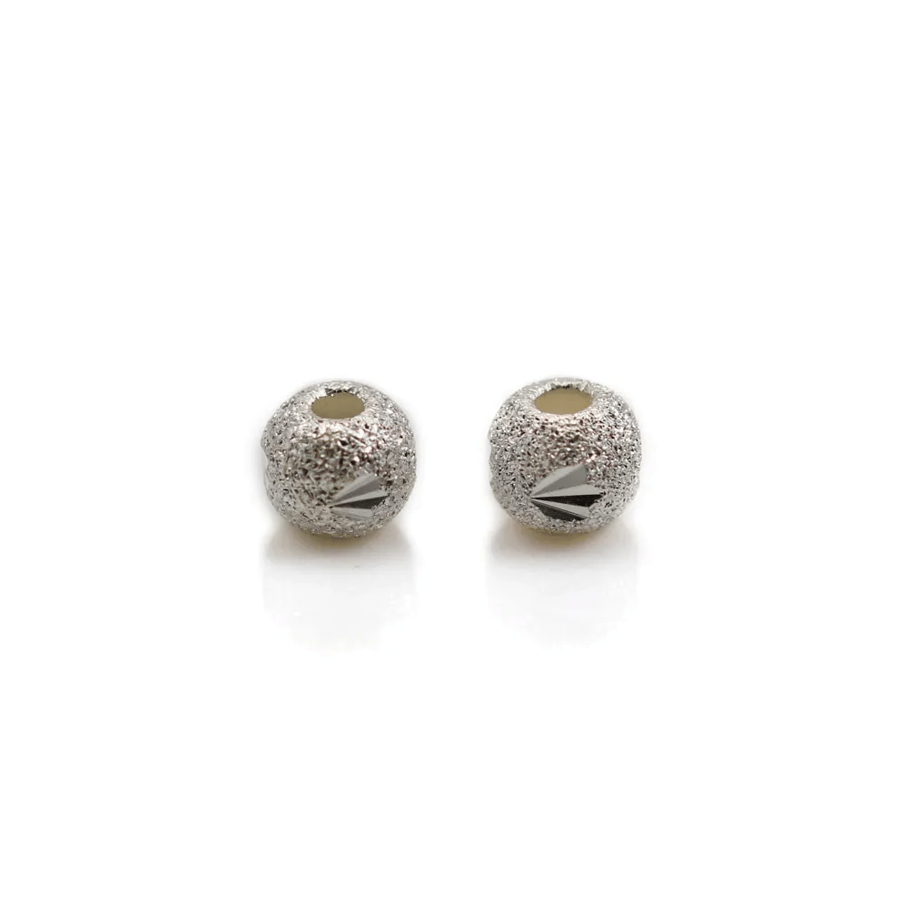 Diamond-cut beads, 925 silver, 7mm x 4pcs