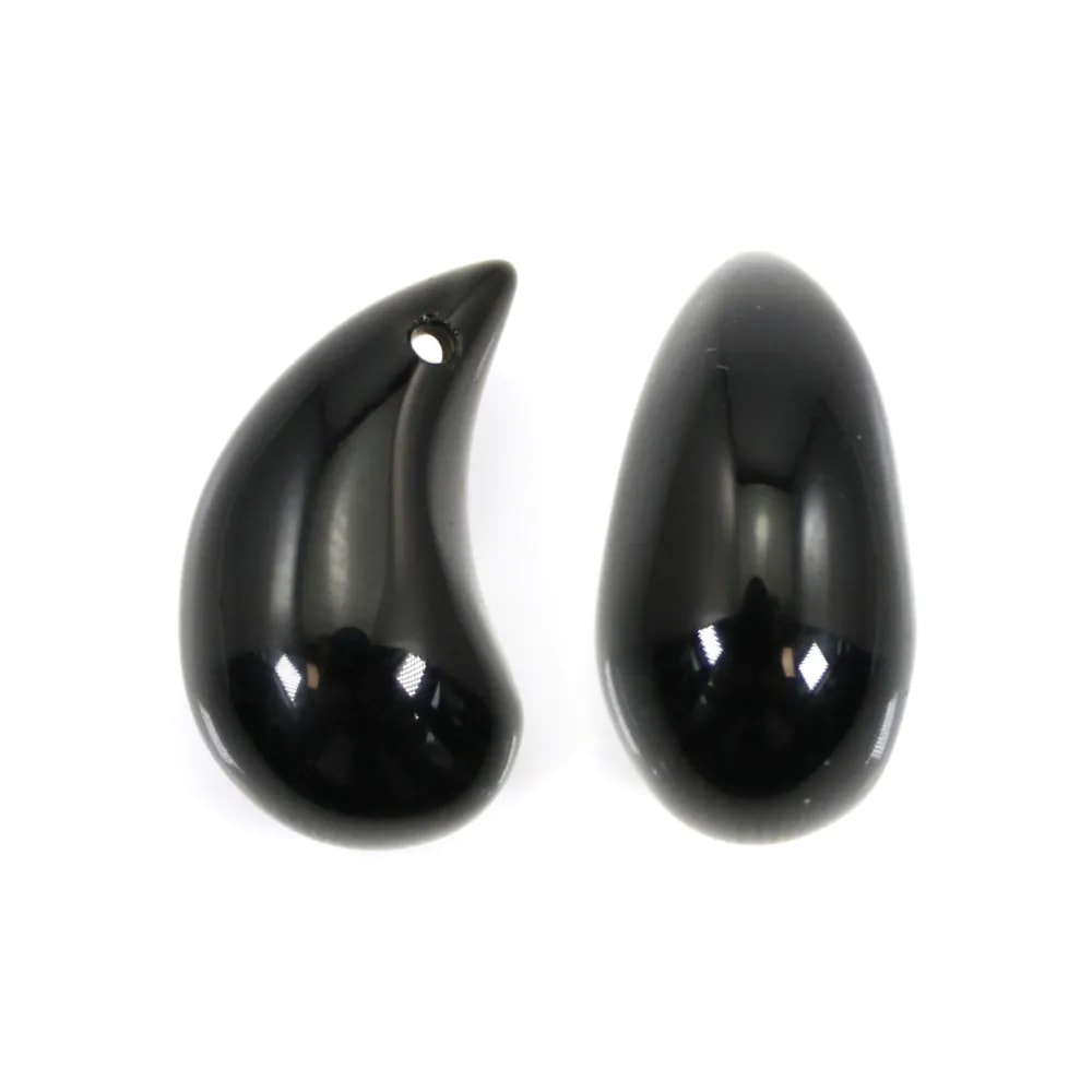 Pendentif Obsidienne goutte 10x20mm x 1pc