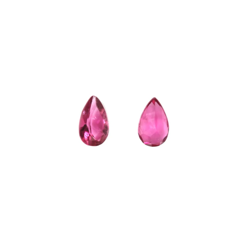Turmalina rosa engastada, forma de pera 3x5mm x 1 ud.