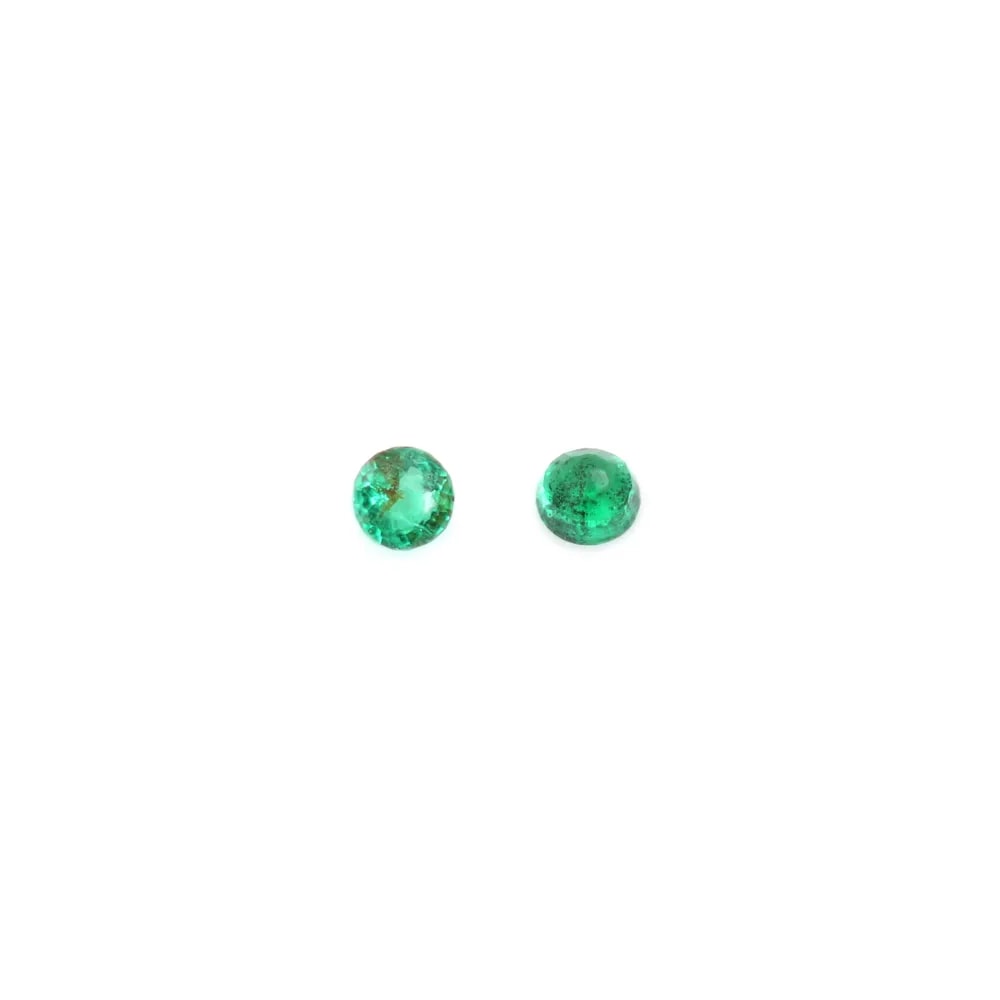 Emeraude à sertir, taille rond brillant 1.5-2mm x 1pc