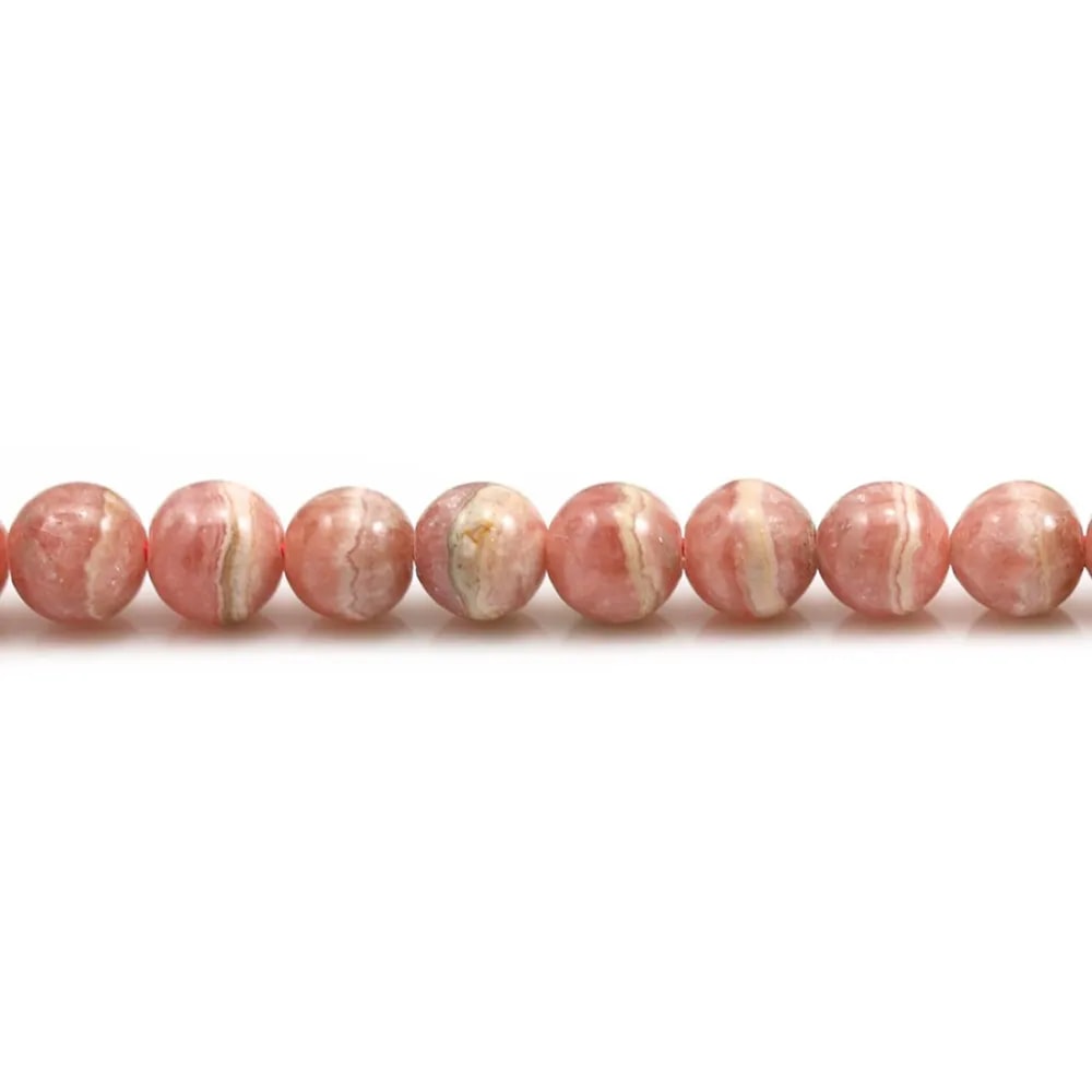 Rose rhodochrosite, heart-shaped, 6mm x 39cm