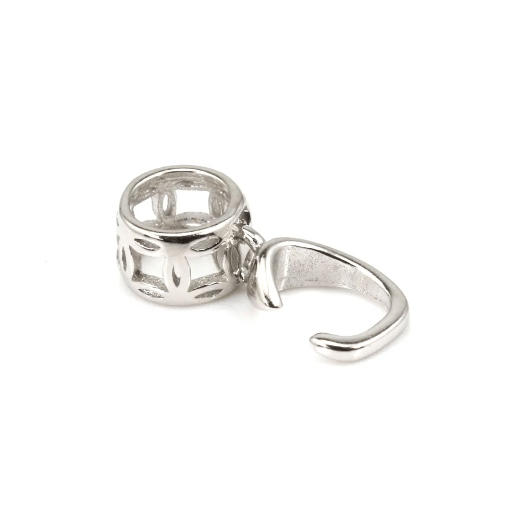 Attache pendentif para Donut (25mm) - 3.8x19mm - Prata 925 rodinada x 1 unidade