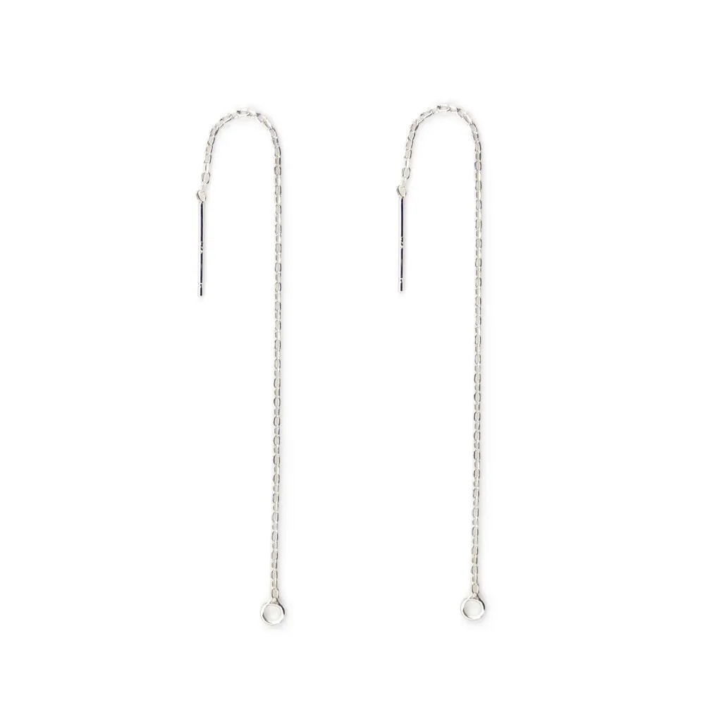 Catena per orecchio forzat rettangolare 1.0x85mm - Argento 925 x 2 pezzi