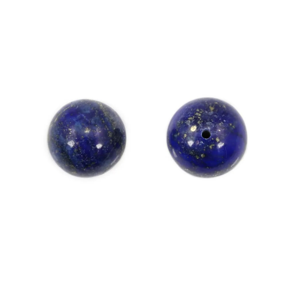 Lápis-lazúli redondo semi perfurado 12mm x 1 unidade