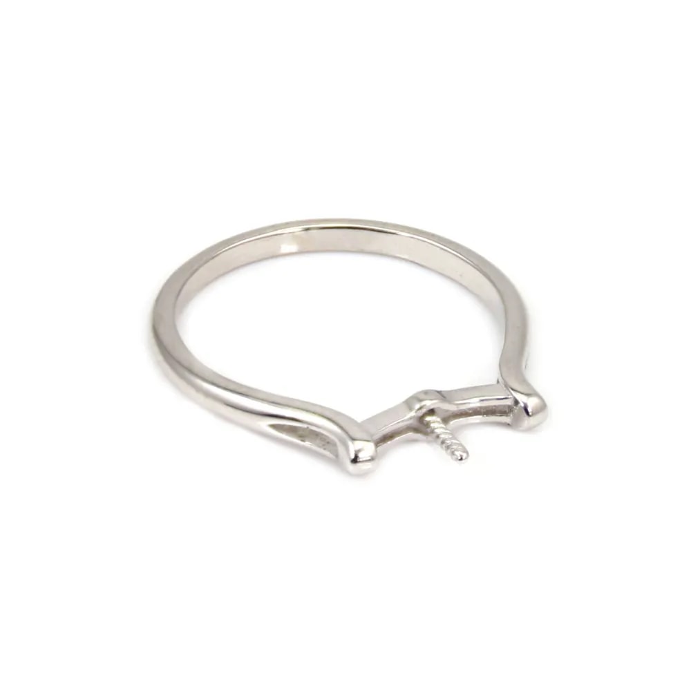 Anello semplice per semi percée - Taglia 50 - Argento 925 rodio x 1pc