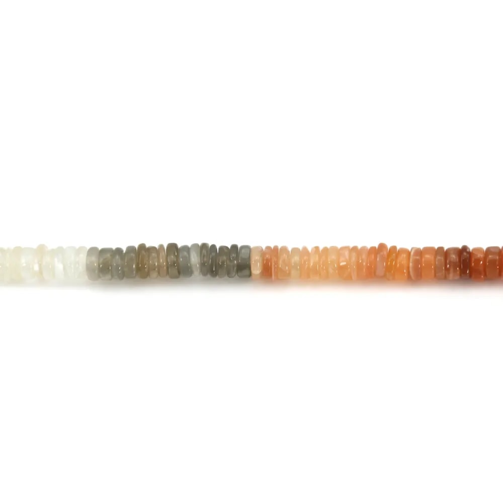 Pierre de Lune multicolore rondelle heishi 8-9mm x 40cm