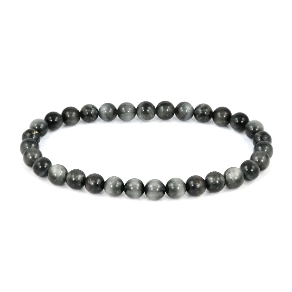 Pulseira Olho de Águia redonda 6mm - Elástico x 1 unid.