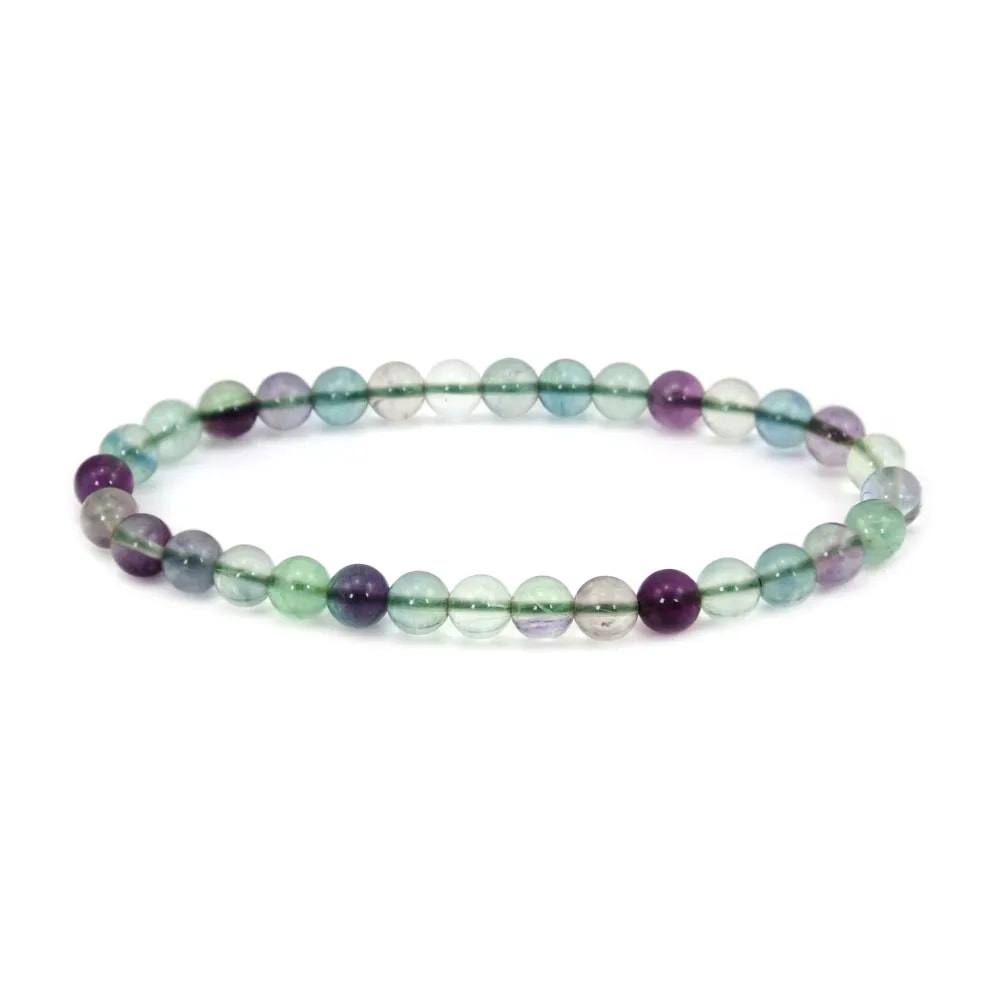 Pulsera Fluorita redonda 6mm - Elástico x 1ud.