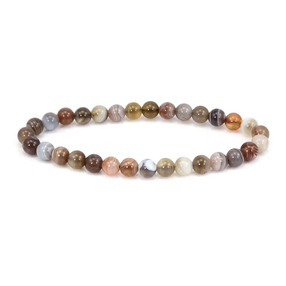 Bracciale Agata del Botswana tondo 6mm - Elastico x 1pz