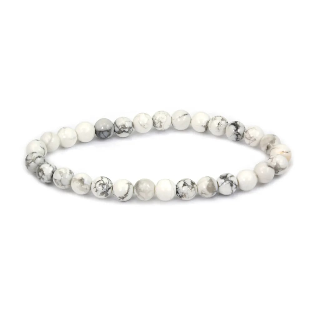 Armband Howlith rund 6mm - Elastisch x 1 Stk.