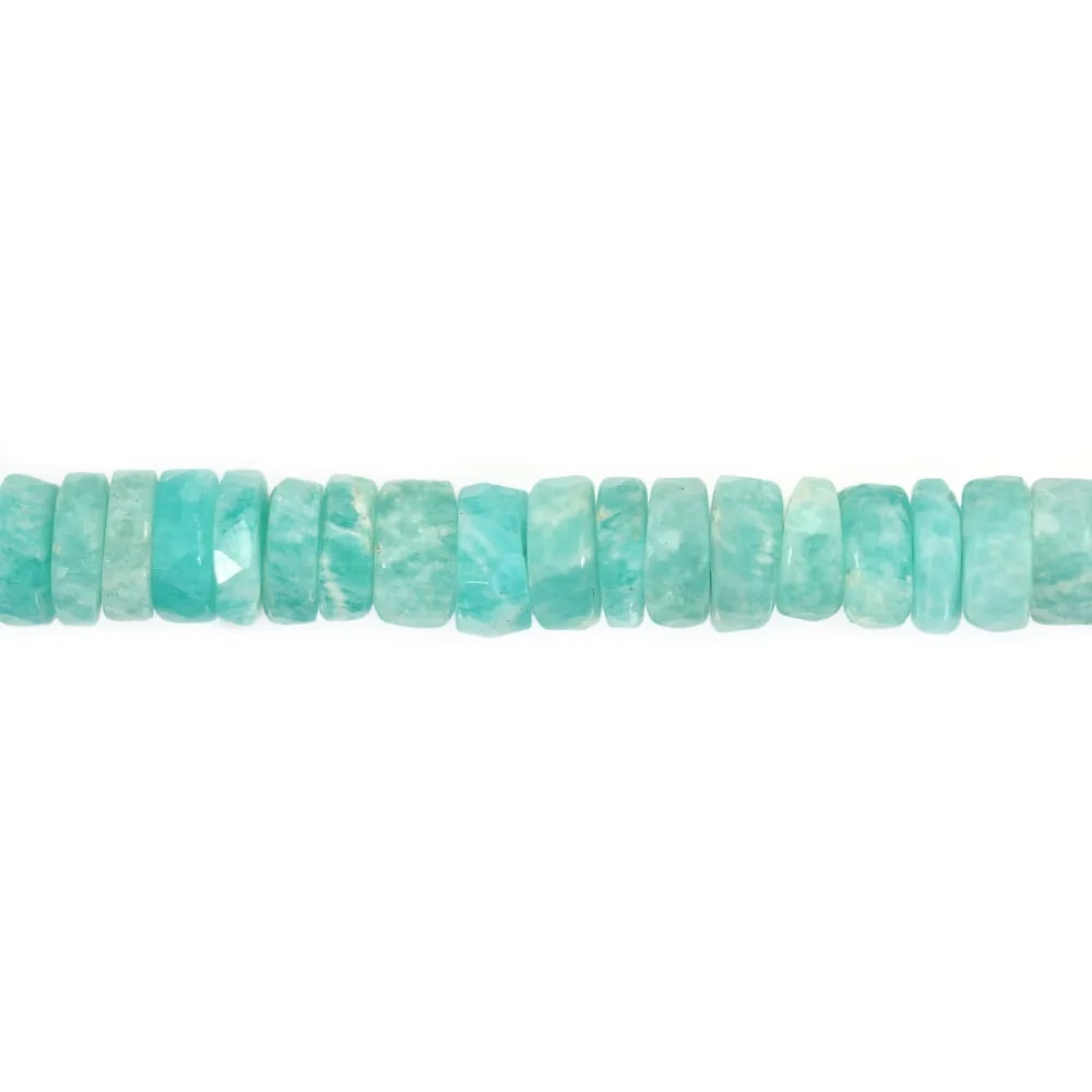 Amazonite du Pérou rondelle heishi facetté 6-7mm x 40cm