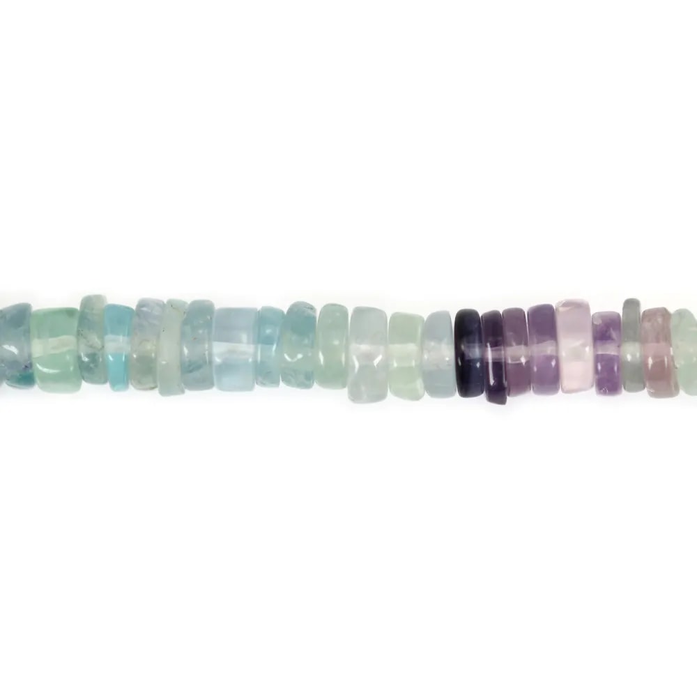 Fluorita rondelle heishi 6mm x 40cm
