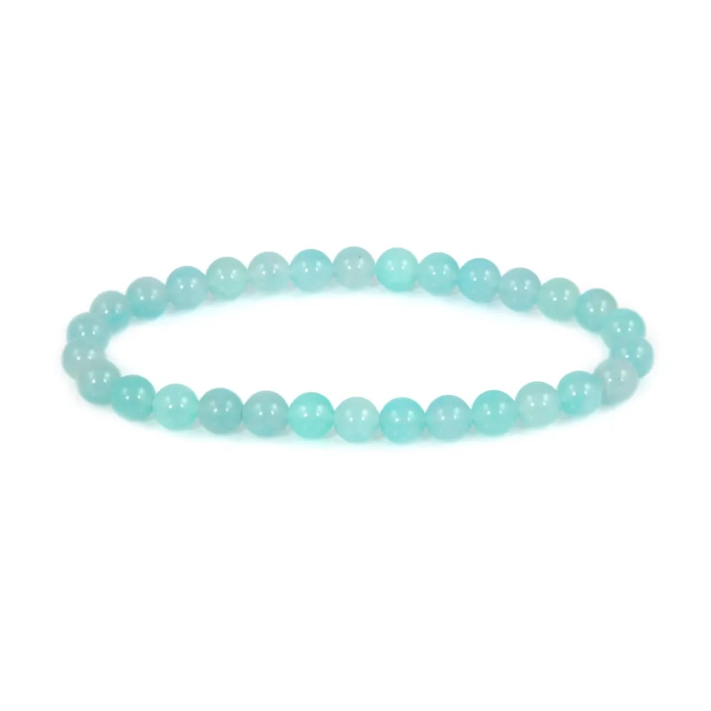 Bracelet Amazonite du Pérou rond 6mm - Elastique x 1pc
