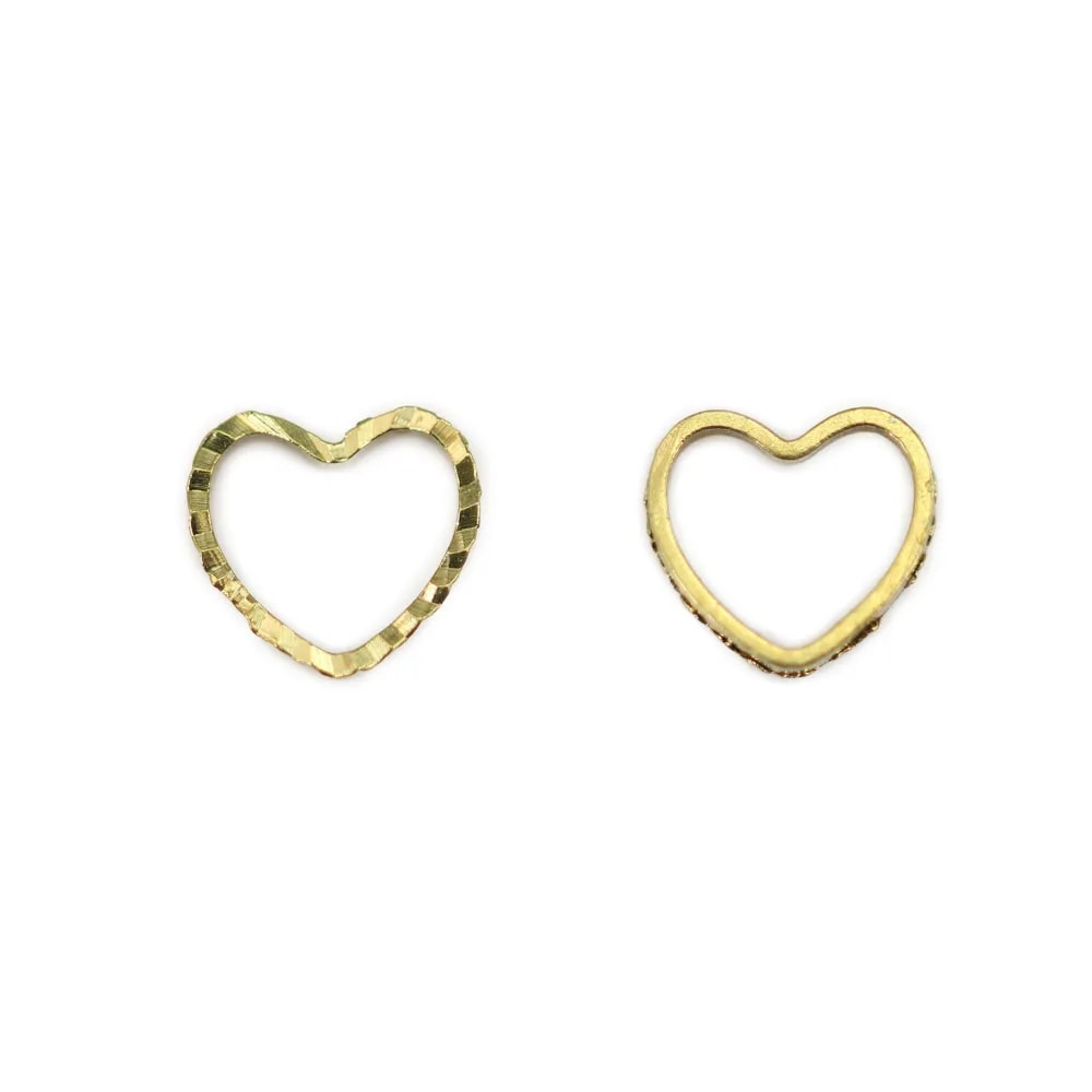 Spacers heart in raw brass 6mm x 20pcs