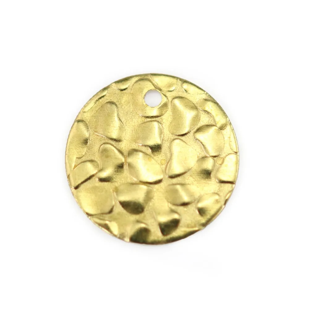 Colgante redondo con motivo, de latón sin tratar 10mm x 10uds