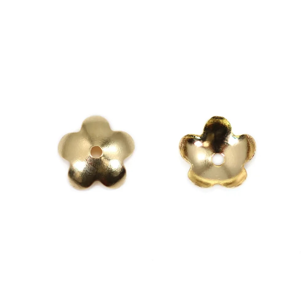 Coupelle fiore 6mm - Acciaio Inox 304 dorato x 10 pezzi