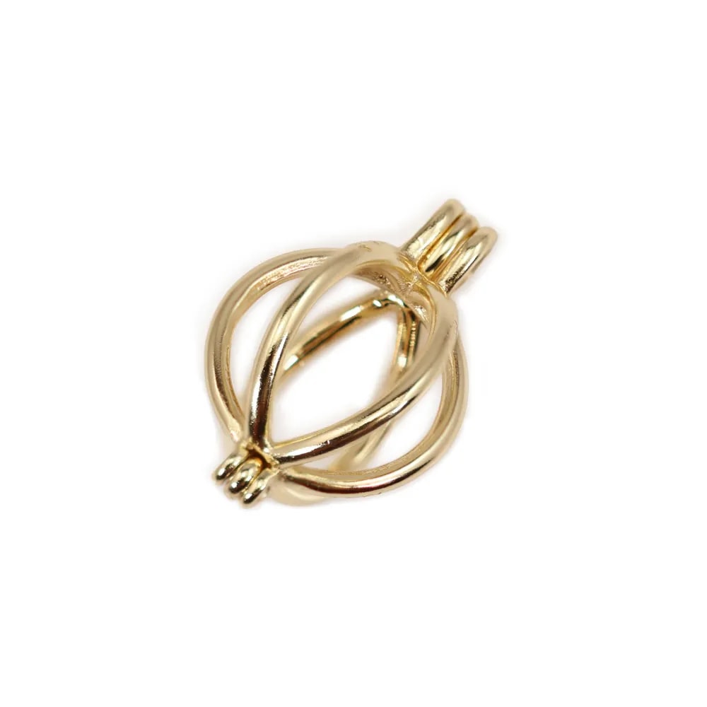 Bélière Cage pour perle (8mm) - 20mm - Doré x 1pc