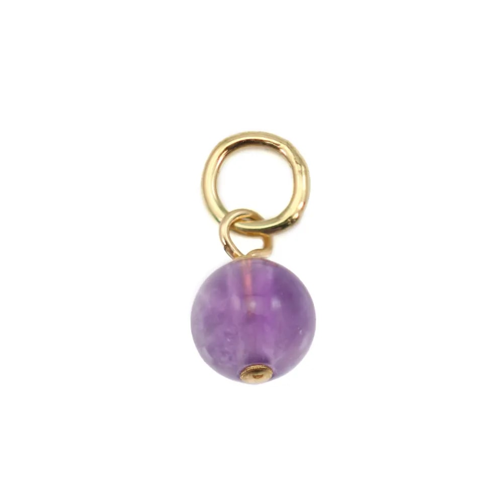 Charme Ametista tondo 4mm - Gold Filled x 1pz