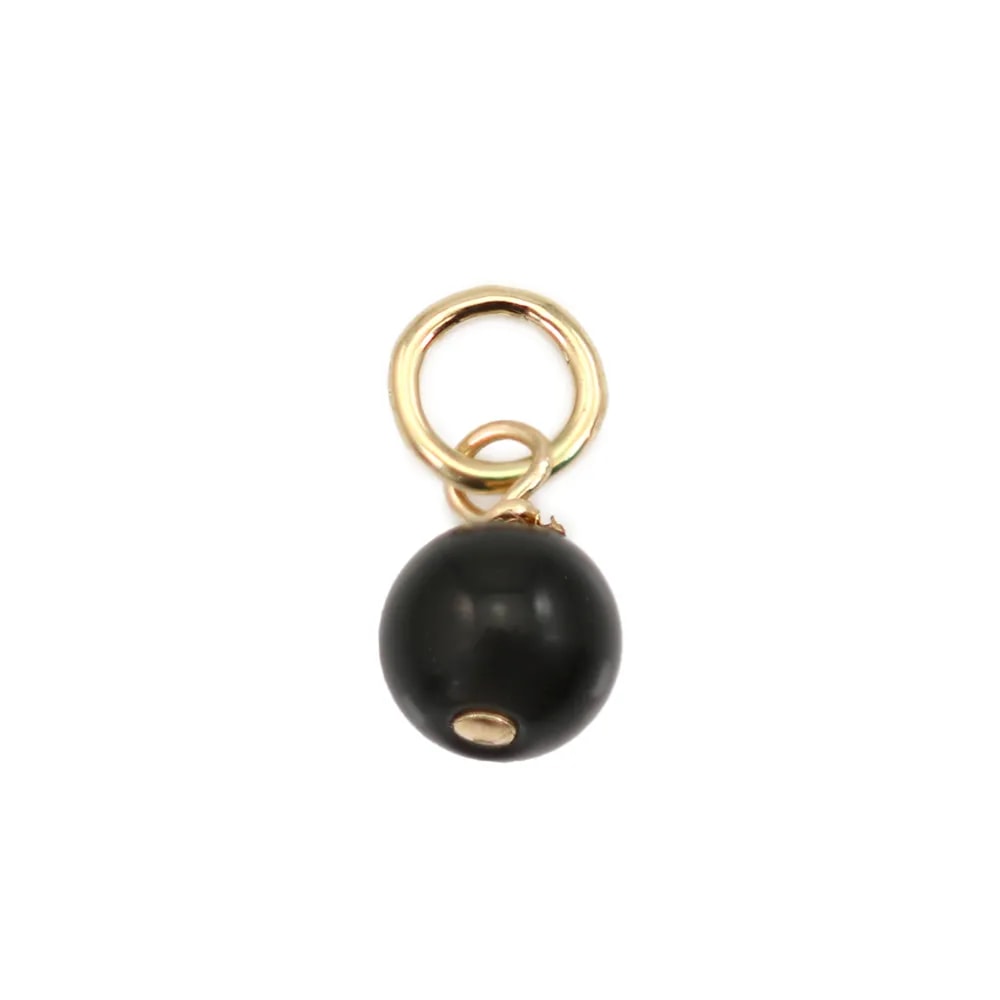 Colgante Obsidiana redonda 4mm - Gold Filled x 1ud.