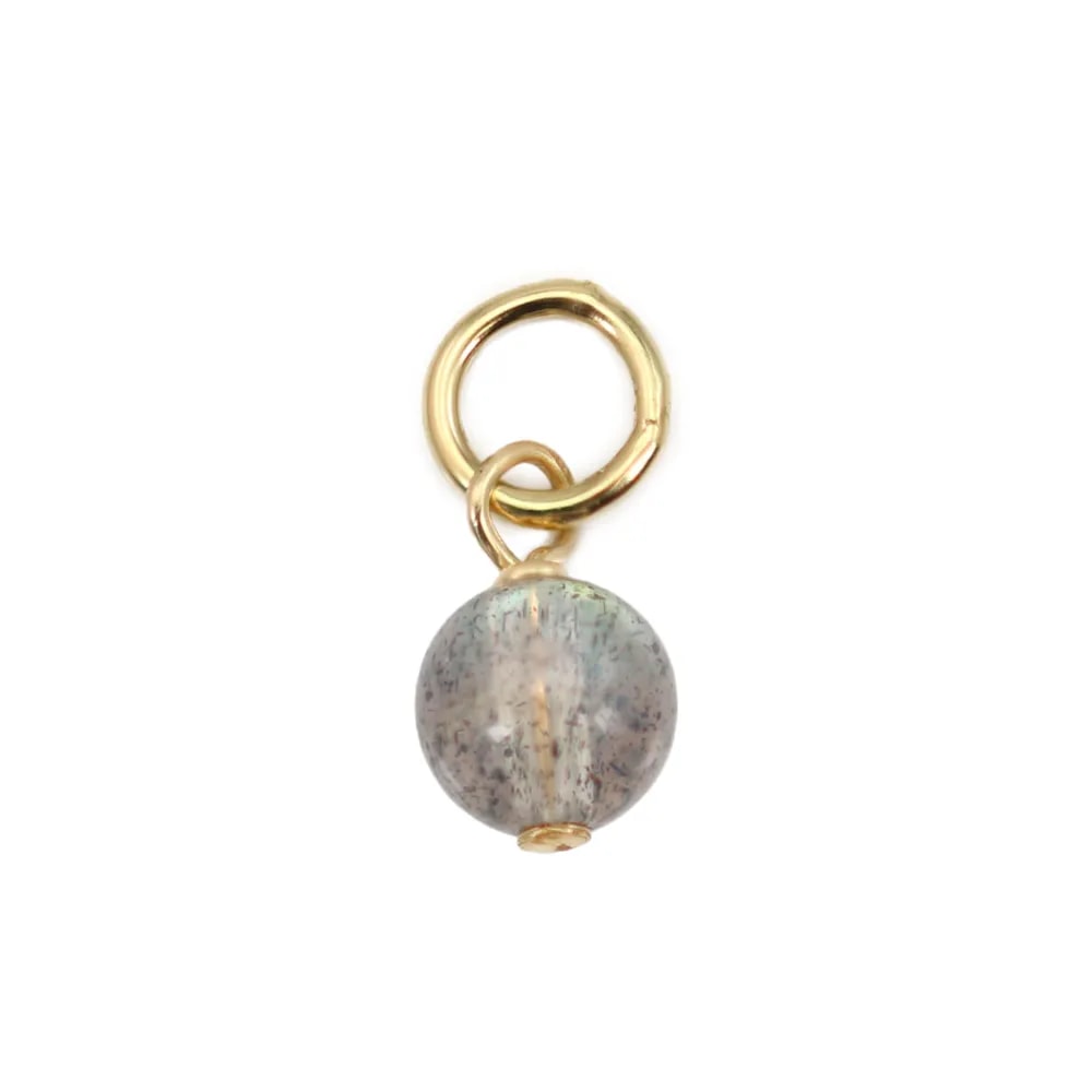 Labradorit-Anhänger rund 4mm - Gold gefüllt x 1 Stück