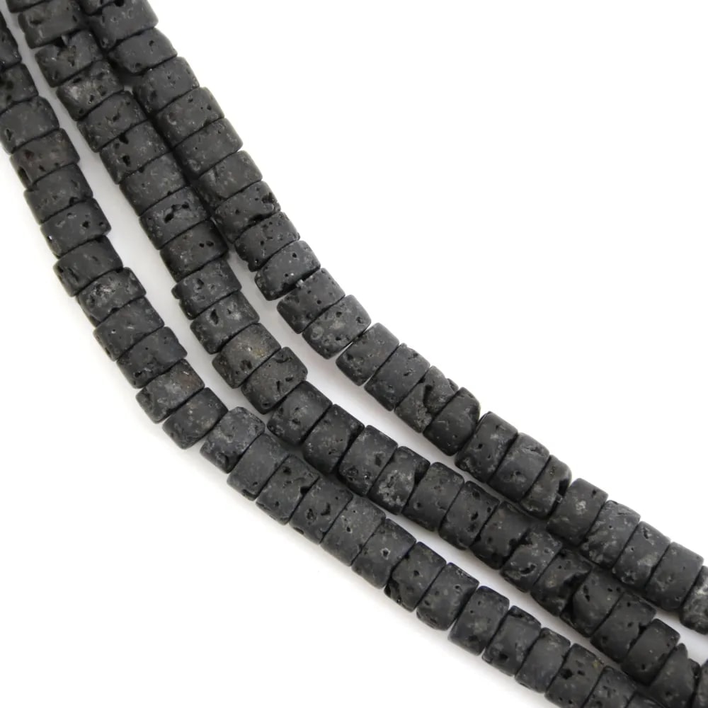 Pierre di Lava rotonda Heishi 2x4mm x 39cm
