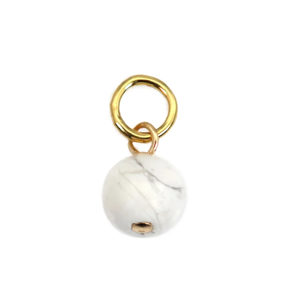 Charme in Howlite tonda 4mm - Gold Filled x 1pz