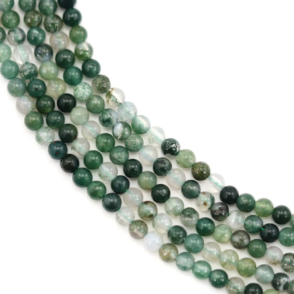 Moss agate round 4mm x 40cm