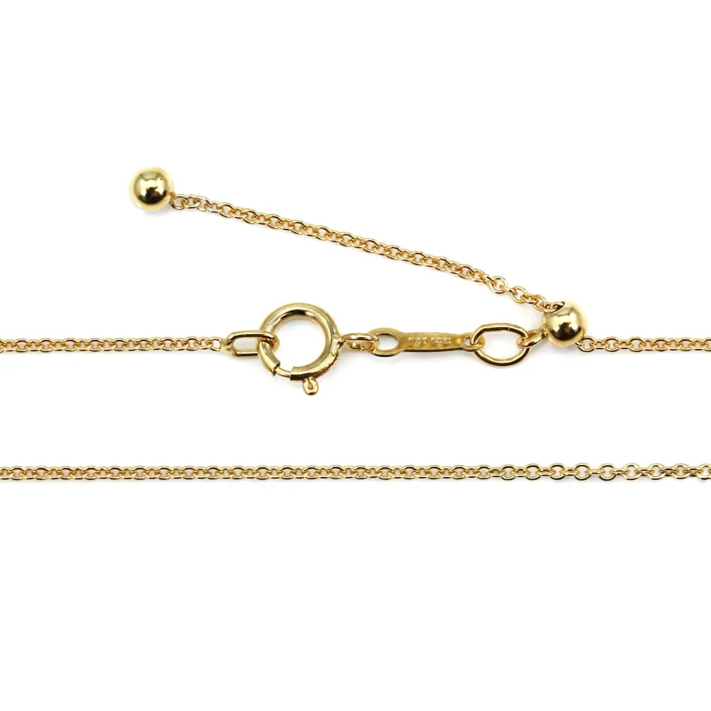 Corrente ajustável malha forçat 1.2mm - Folheado a ouro x 56cm