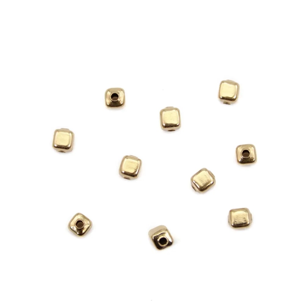 Perle cube 3mm - Gold Filled x 2pcs