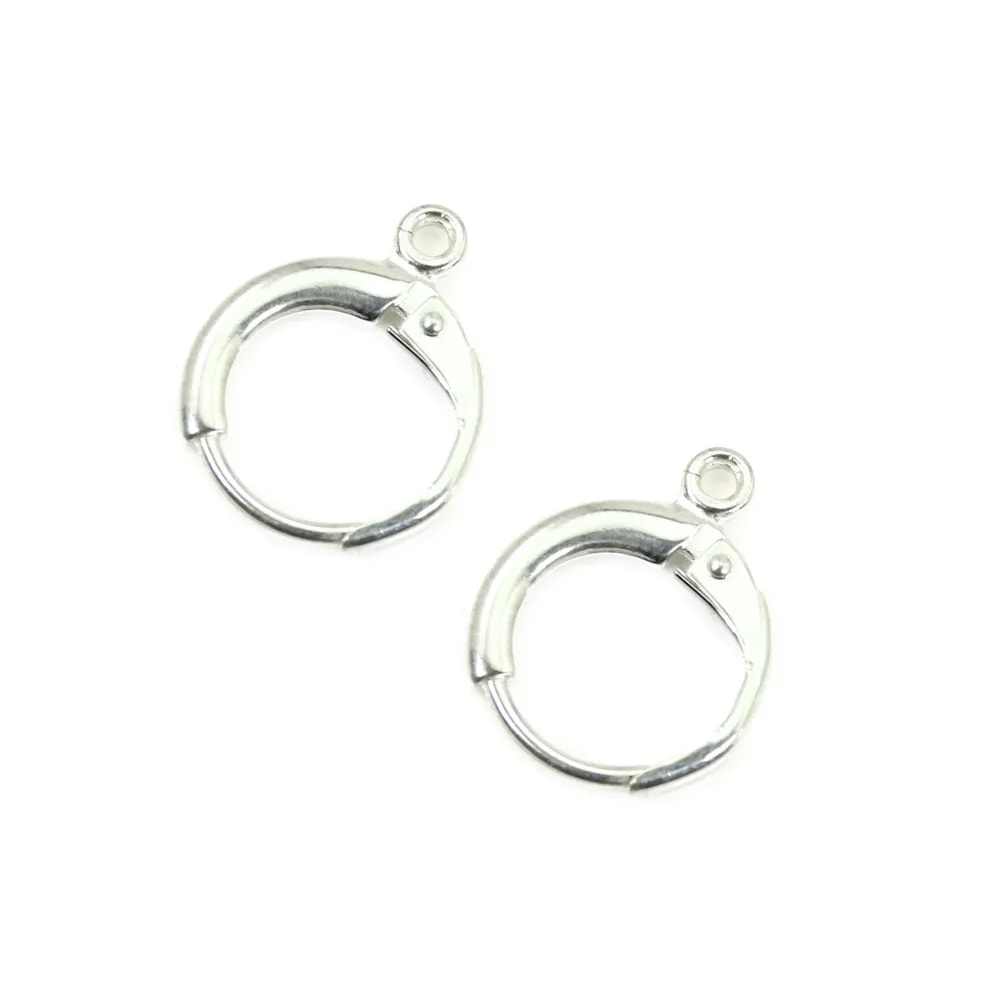 Orecchini a lobo rotondi 12mm - Argento 925 x 2 pezzi