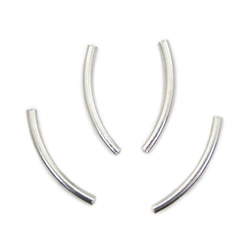 Curved tube 15x1.5mm - Silver 925 x 6pcs