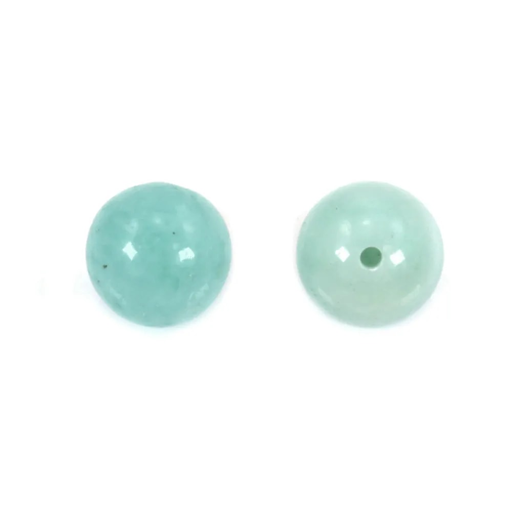 Amazonite semi-percé d'un coté rond 10mm x 2pcs