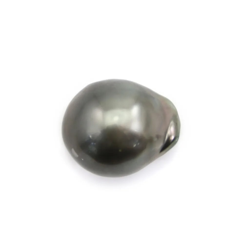 Perla di cultura di Tahiti, semi-perforata, semi-rotonda, 12-13mm x 1pz