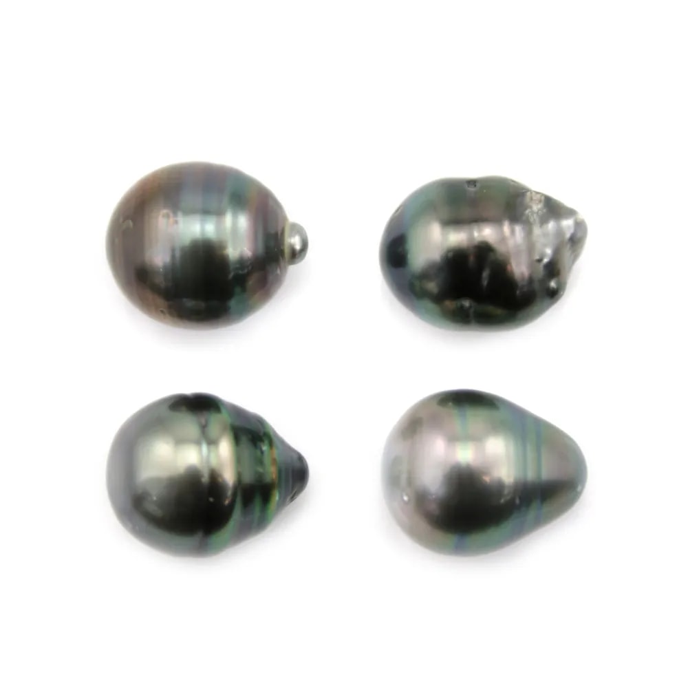 Pérola do Tahiti semi-redonda 9.5-10.5mm x 4pcs