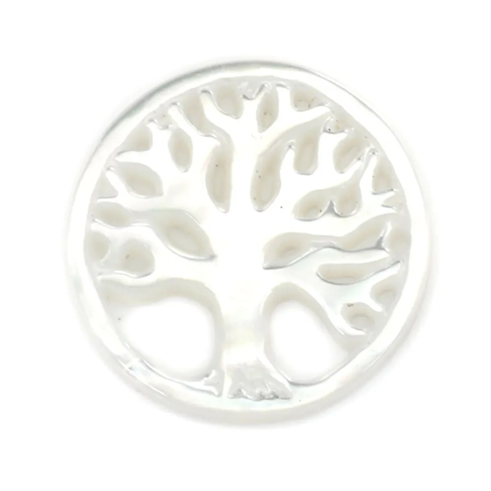 Madrepérola cinza redonda árvore 12mm x 1 peça